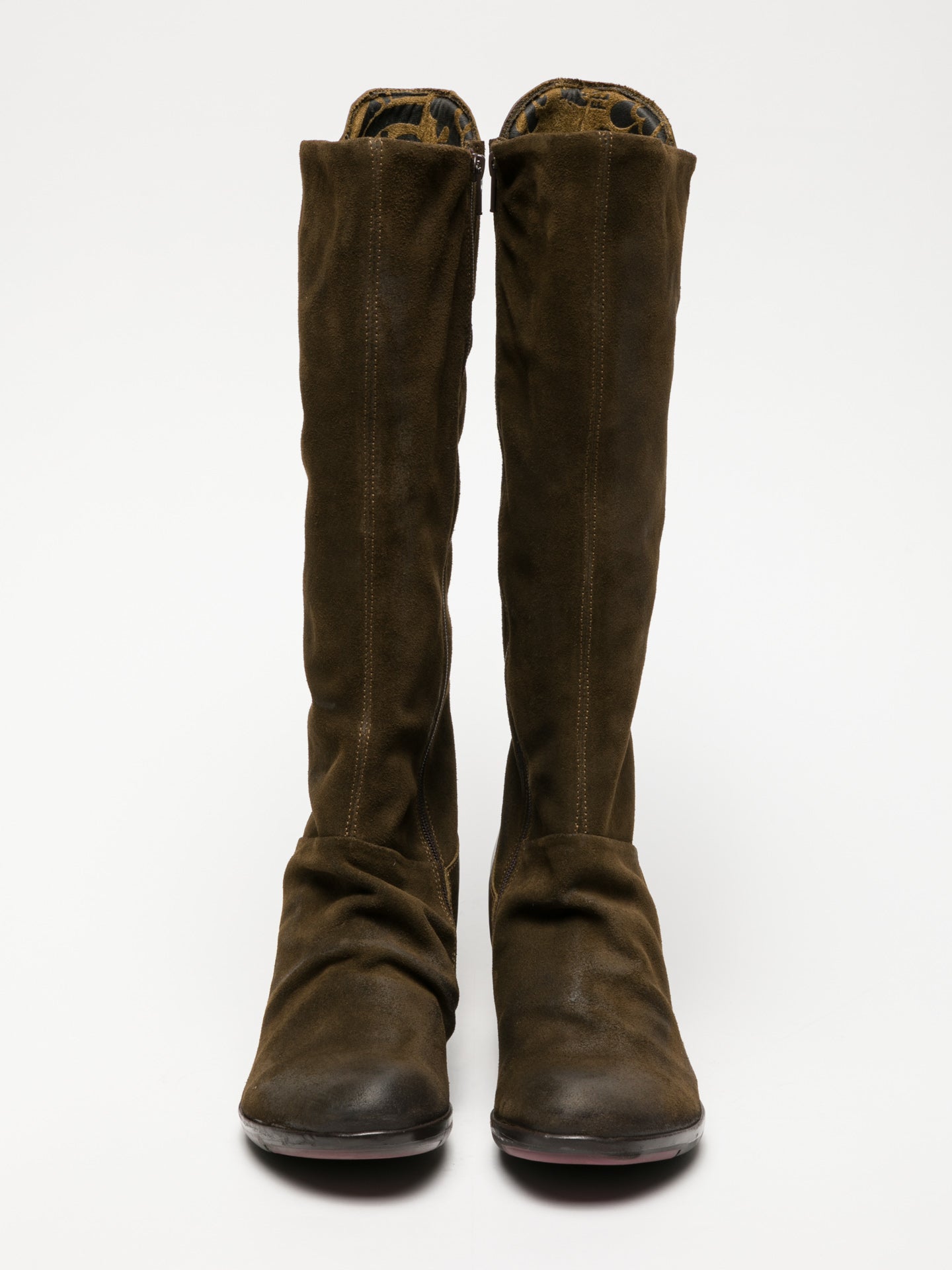 dark green knee high boots