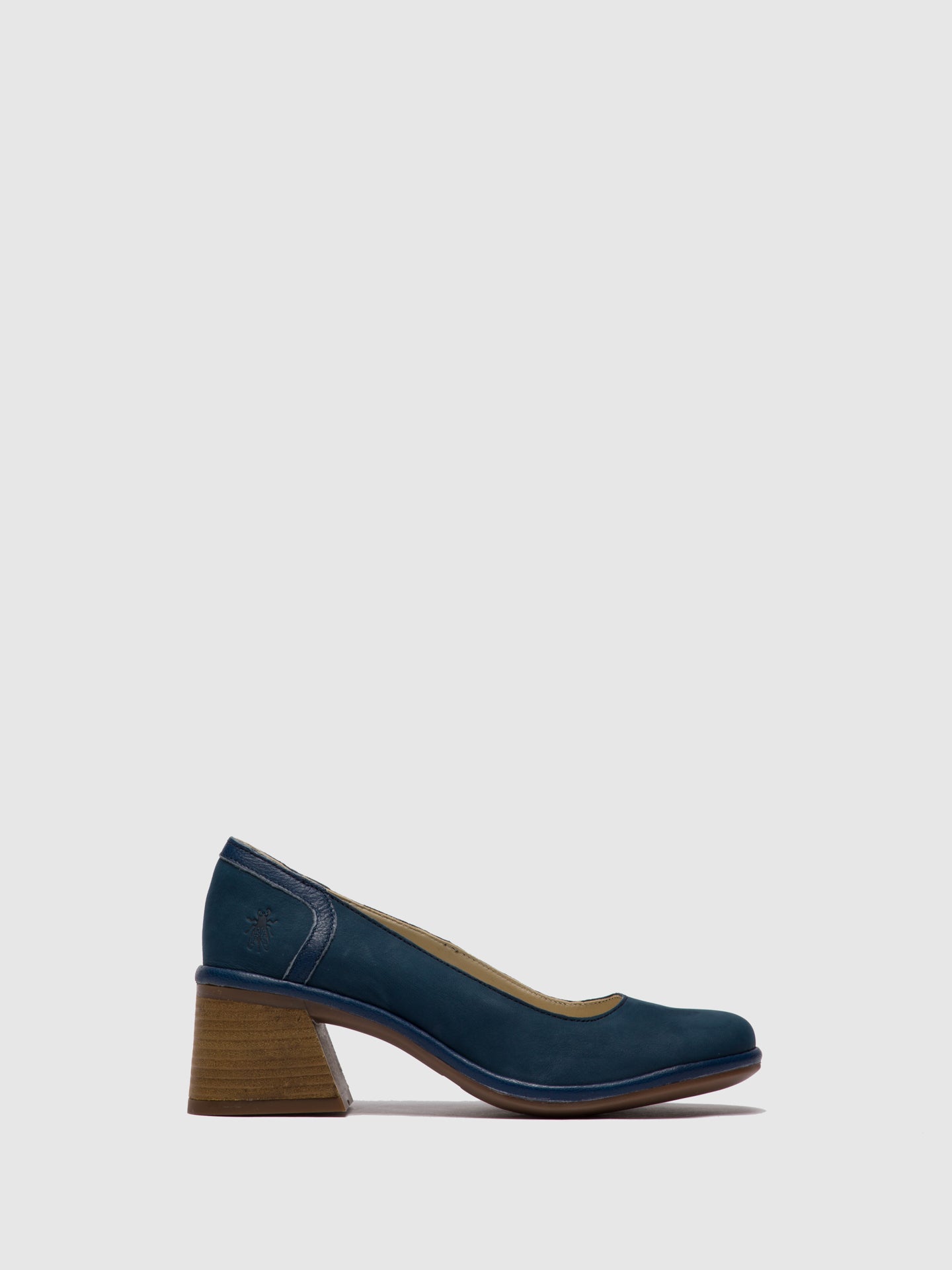 blue chunky heel shoes