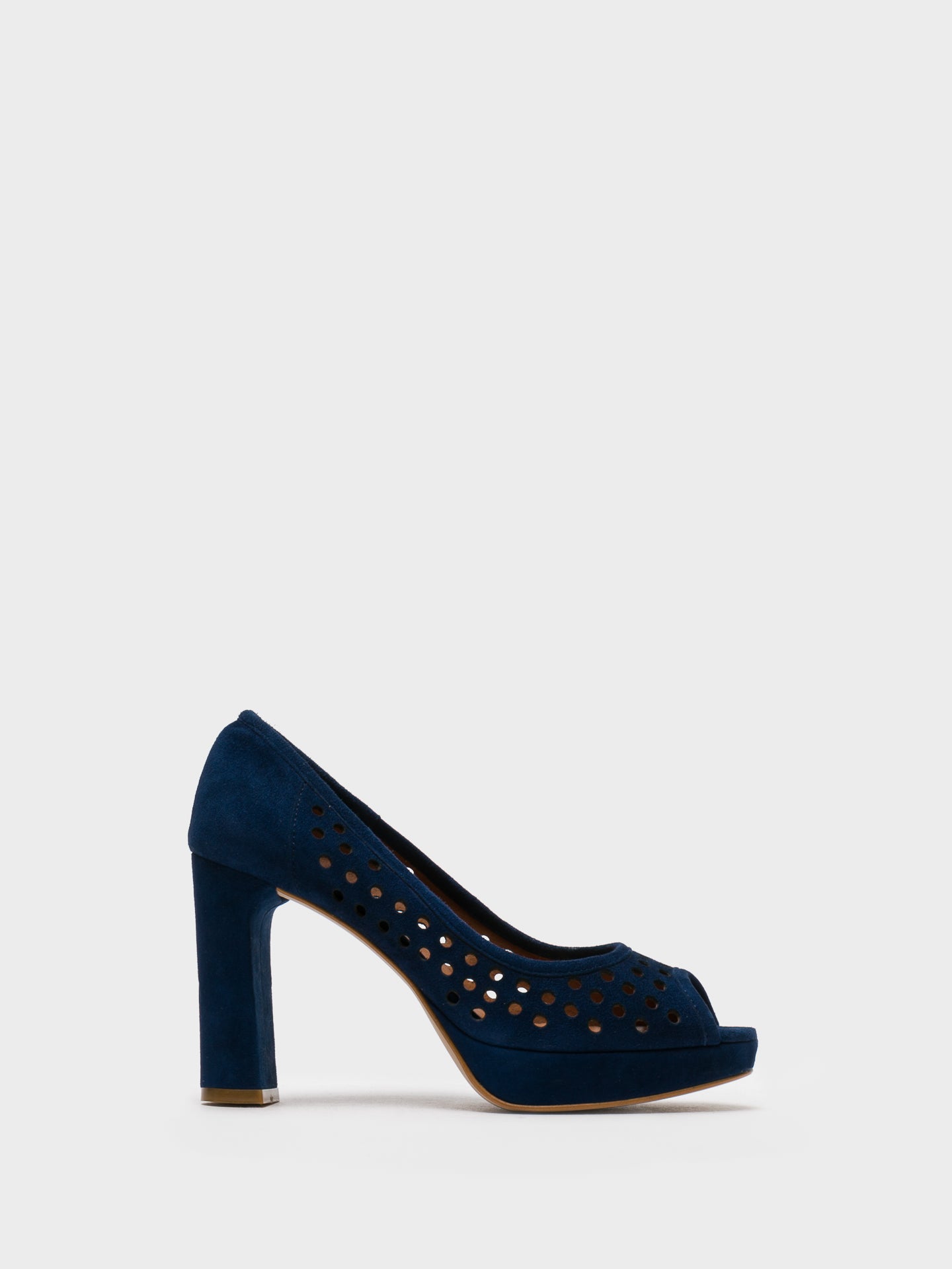 blue round toe pumps