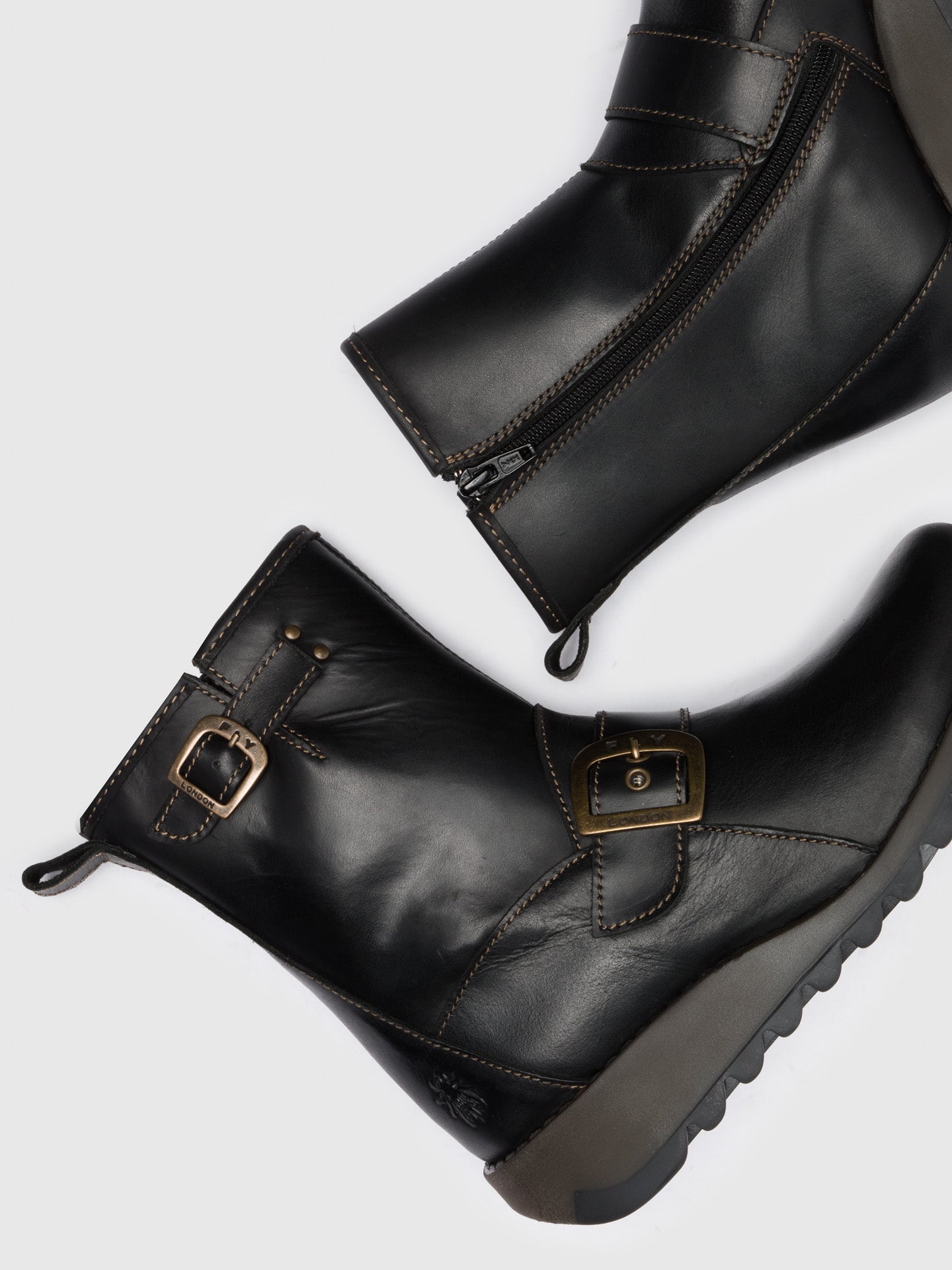 Black Buckle Ankle Boots - Overcube