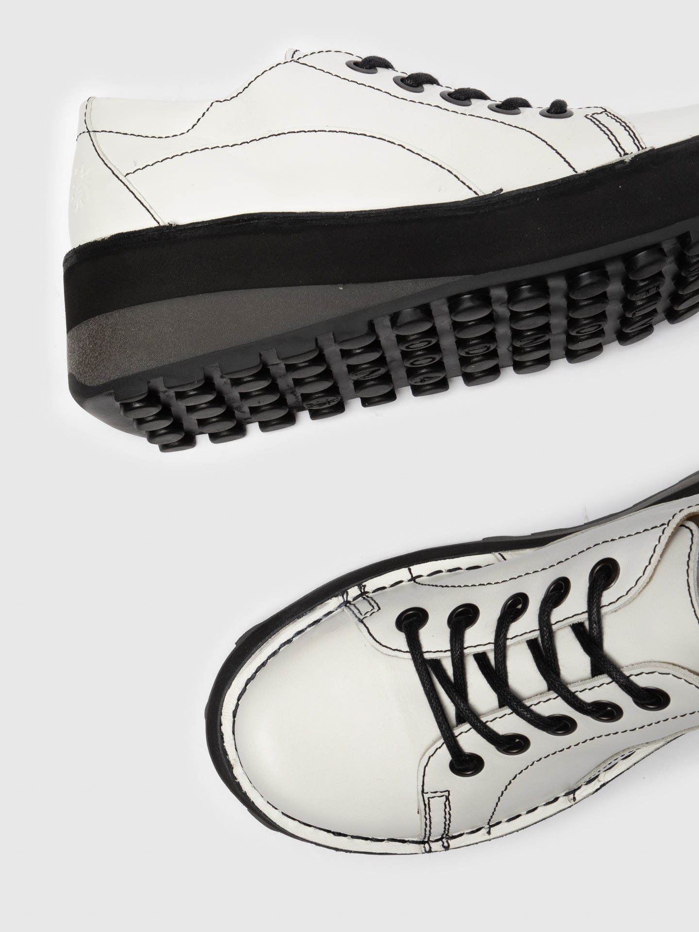 black and white lace up shoes