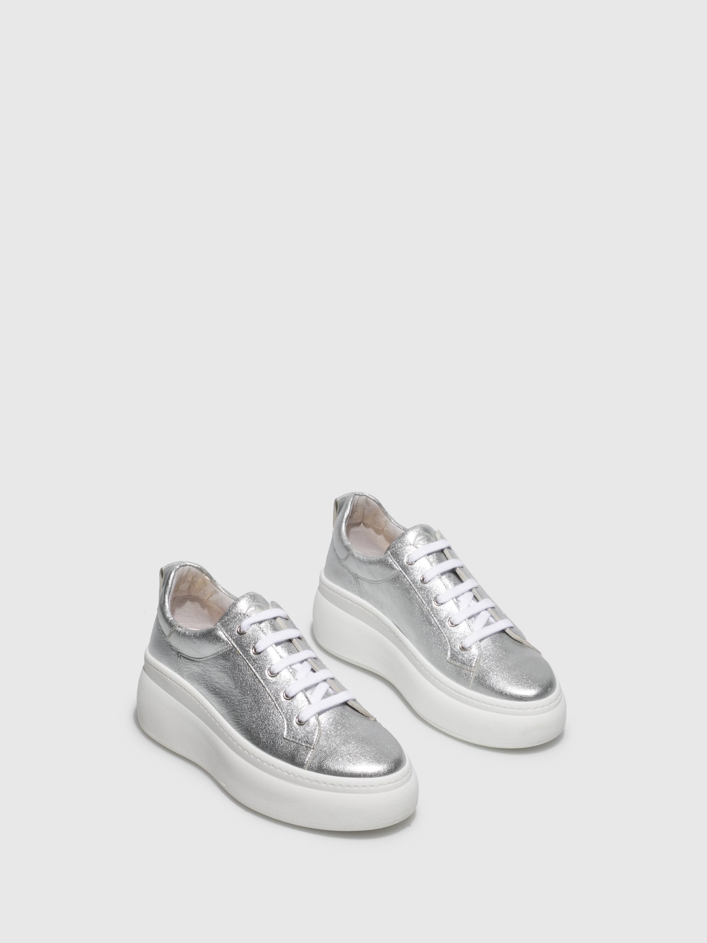 silver wedge trainers