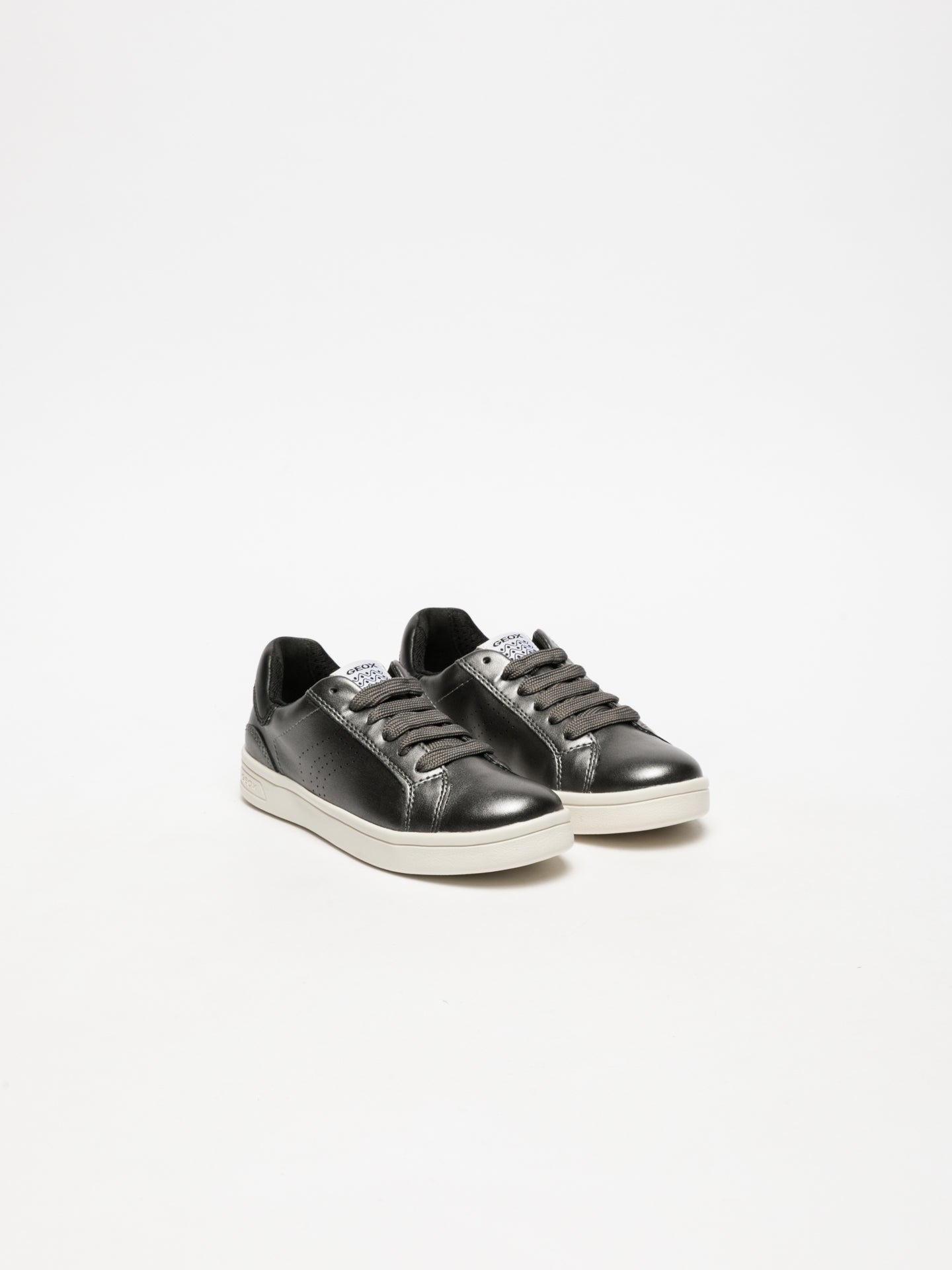 silver lace up trainers