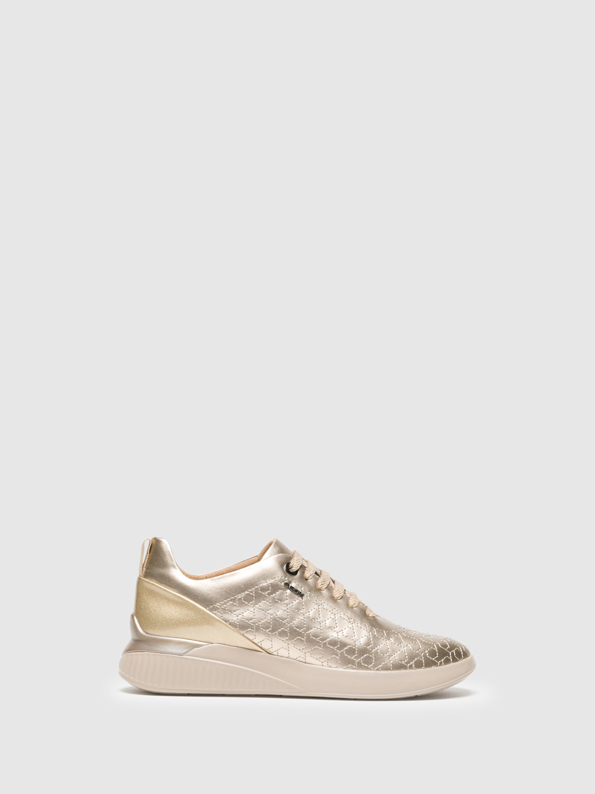 Geox - Gold Lace-up Trainers - Overcube