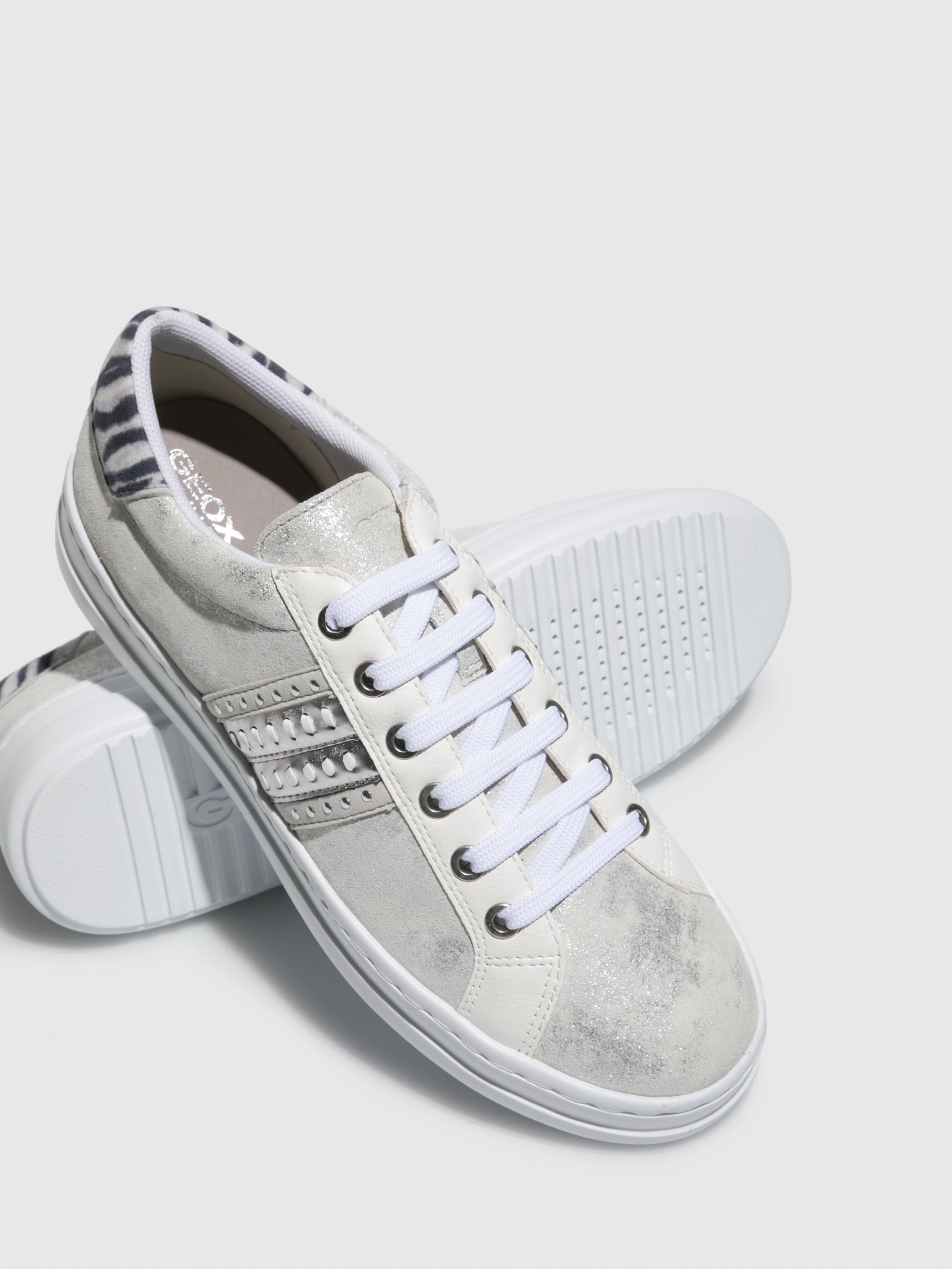 Silver Lace-up Trainers - Overcube