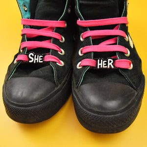 She/ Her Shoelace Tags | Luna