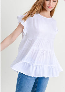 Ruffle Blouse - White