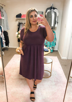 Hey BaeBae Dress - Eggplant