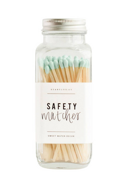 Mint Safety Matches - Glass Jar