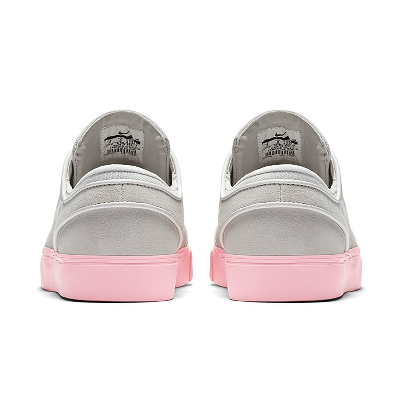 nike sb janoski grey & bubblegum pink suede skate shoes