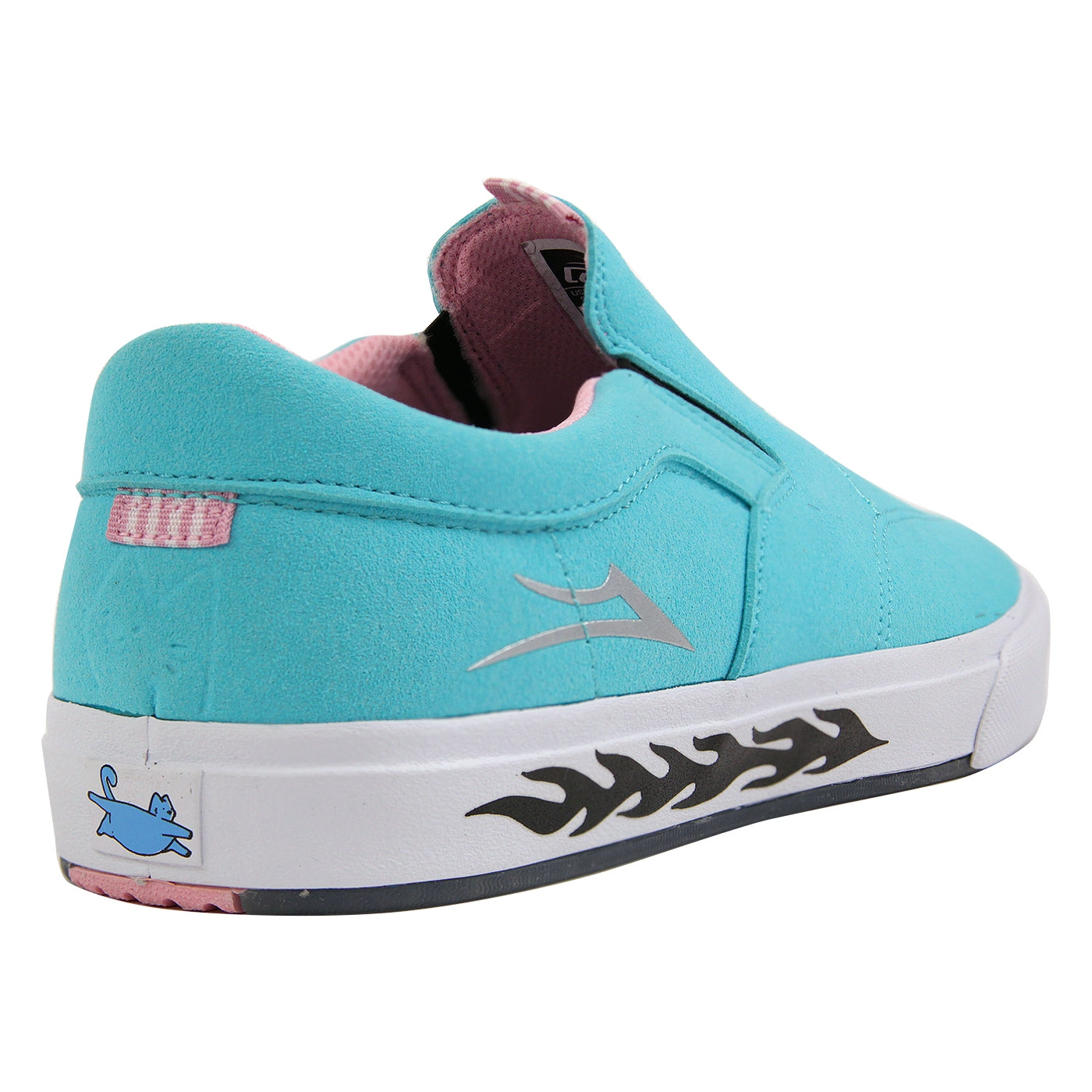 lakai x leon karssen sheffield pink & white skate shoes