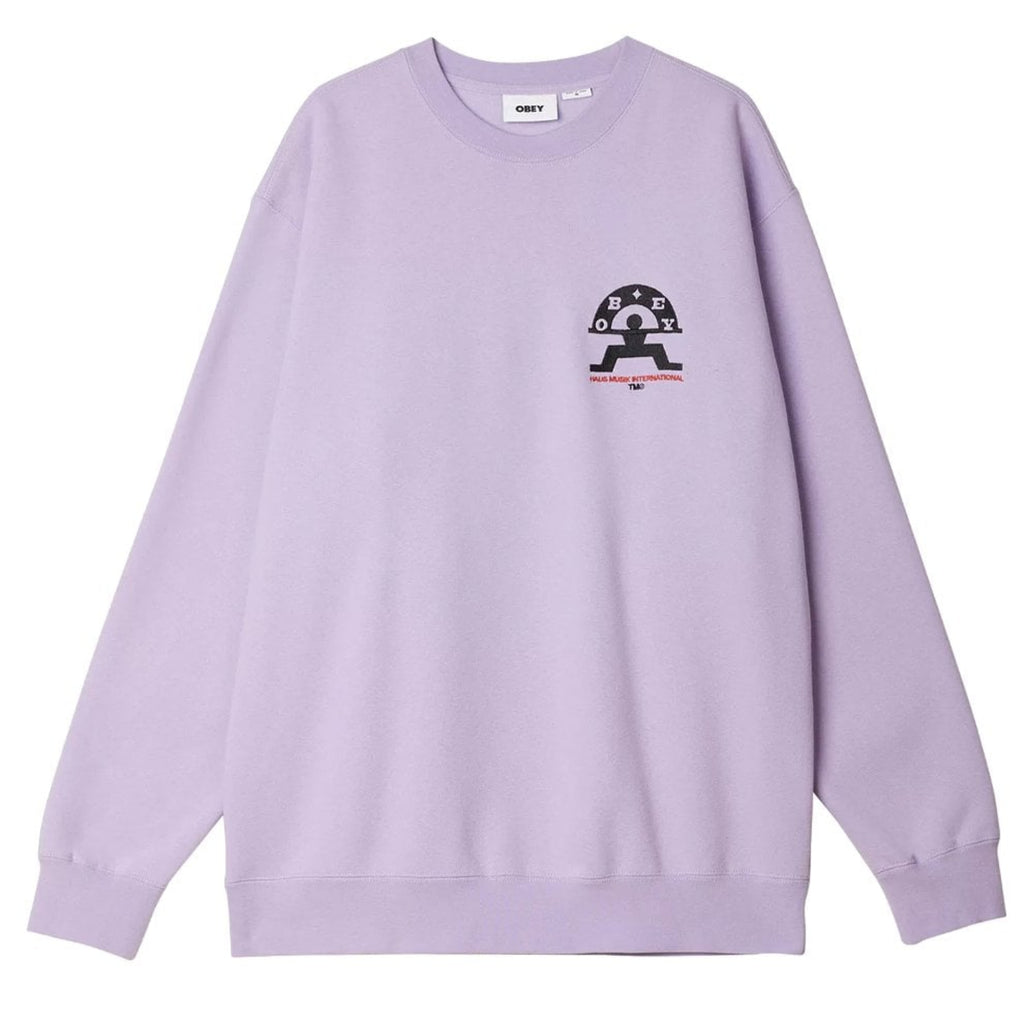 Haus Musik crew sweatshirt in Digital Lavender by Obey Clothing | Bored ...