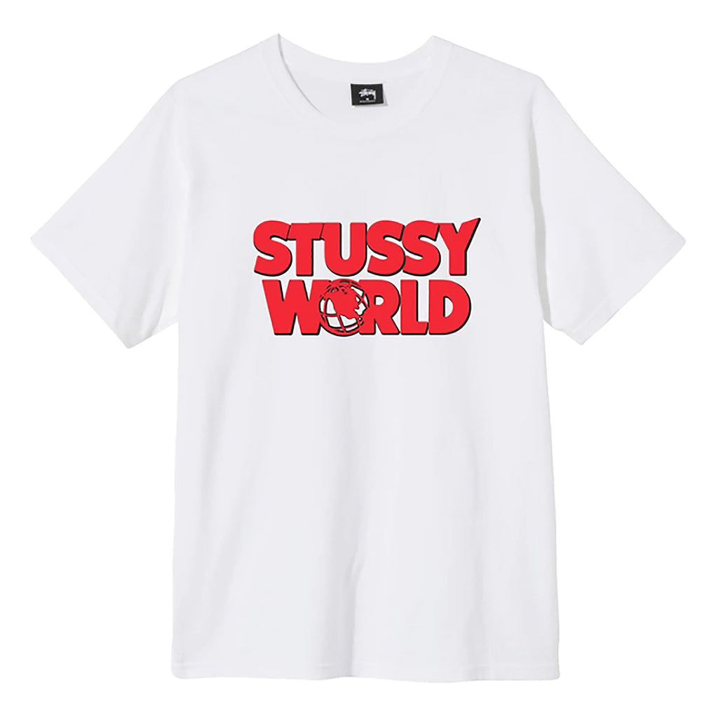 World T Shirt in White by Stussy | Bored of Southsea