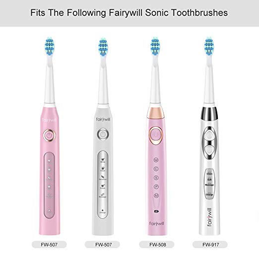 Fairywill White Soft Replacement Toothbrush Heads X 4 Fw 01