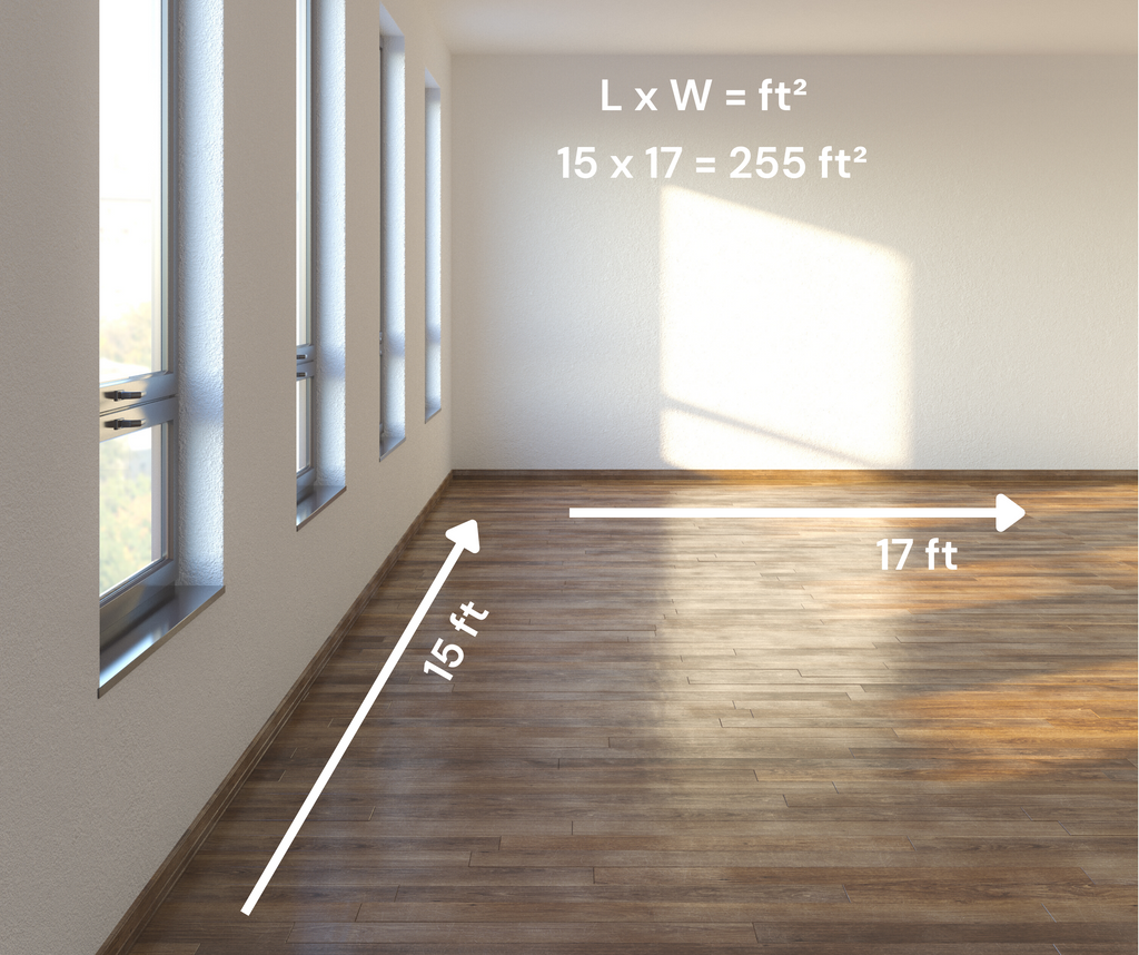 illustration of measuring the square footage of a room