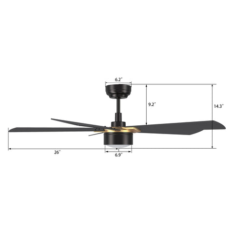 Brescia 52 inch Outdoor Smart Fan with Remote, Light Kit Included