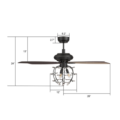 Cedar 52 inch Ceiling Fan with Remote and Reversible Blades