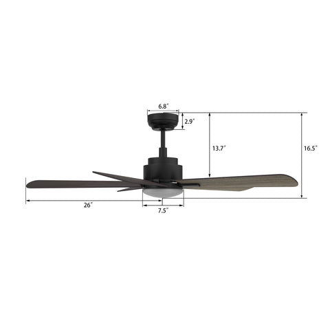 Elgin 52 inch Outdoor Google Assistant Fan with Light