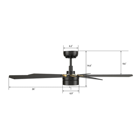 Granby 52 inch Outdoor Google Assistant Ceiling Fan with Remote