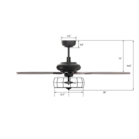 Norden 52 inch Industrial Vintage Ceiling Fan with Remote