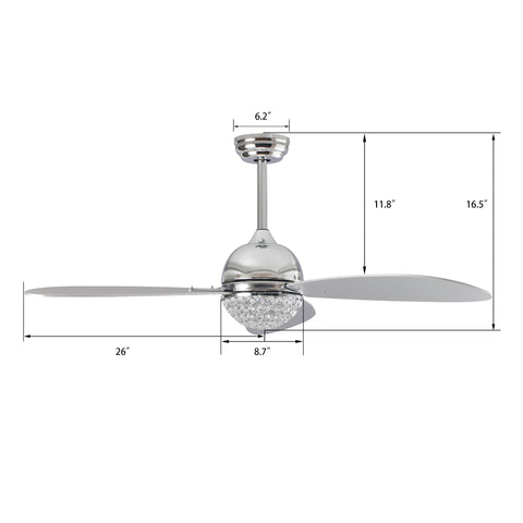 Corvin 52 inch Crystal Alexa Fan with Remote