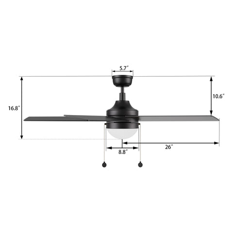 Zaire 52 inch Ceiling Fan with Pull Chain