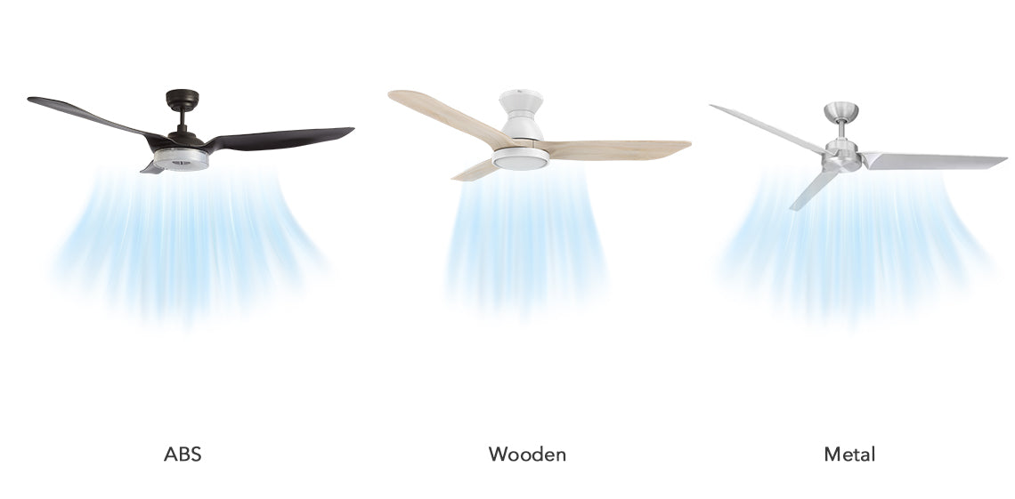Different fan blades materials influent the fan air volume
