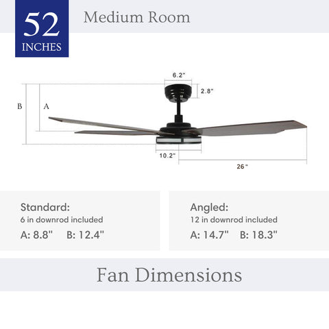 Explorer 52 inch Outdoor Smart WiFi Fan with LED Light Kit-sixe
