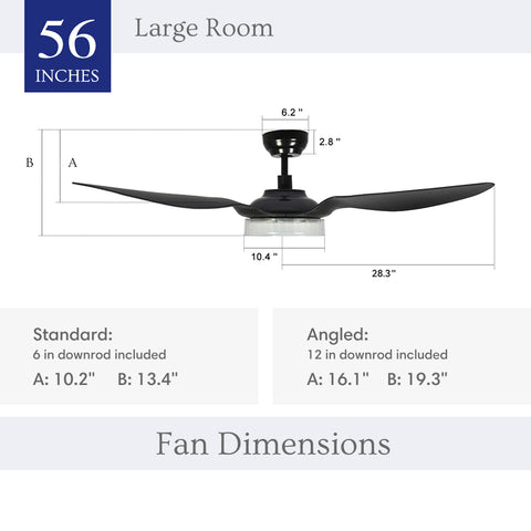 Icebreaker 56 inch Alexa Fan with Dimmable LED Light size