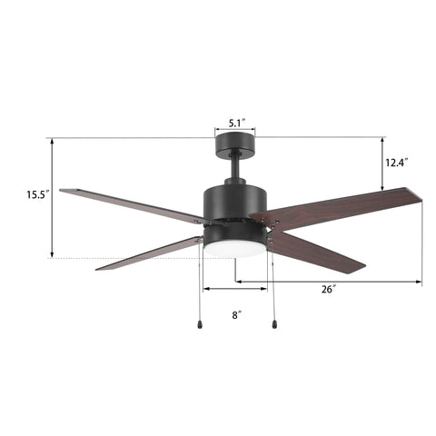 Mable 52 inch Ceiling Fan with Pull Chain