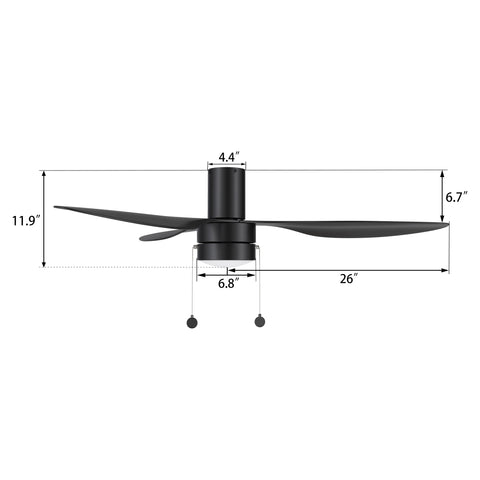 Smafan-Carro-Lorain-52-inch-black-Pull-Chain-Ceiling-Fan-with-Light-Kit