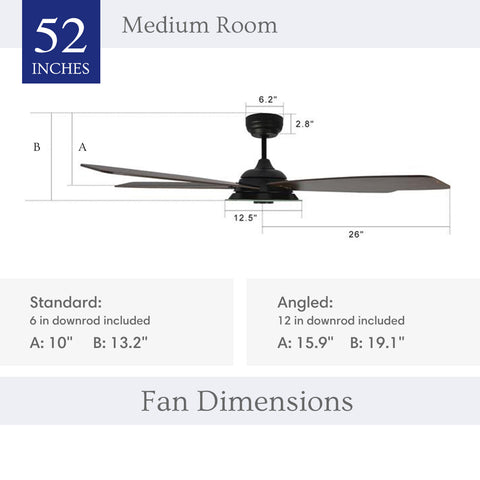 Striker 52 inch Outdoor WiFi Fan with LED Light, Google Assistant size