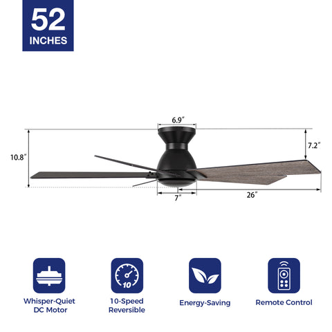 Vetric 52 inch ceiling fan with remote control