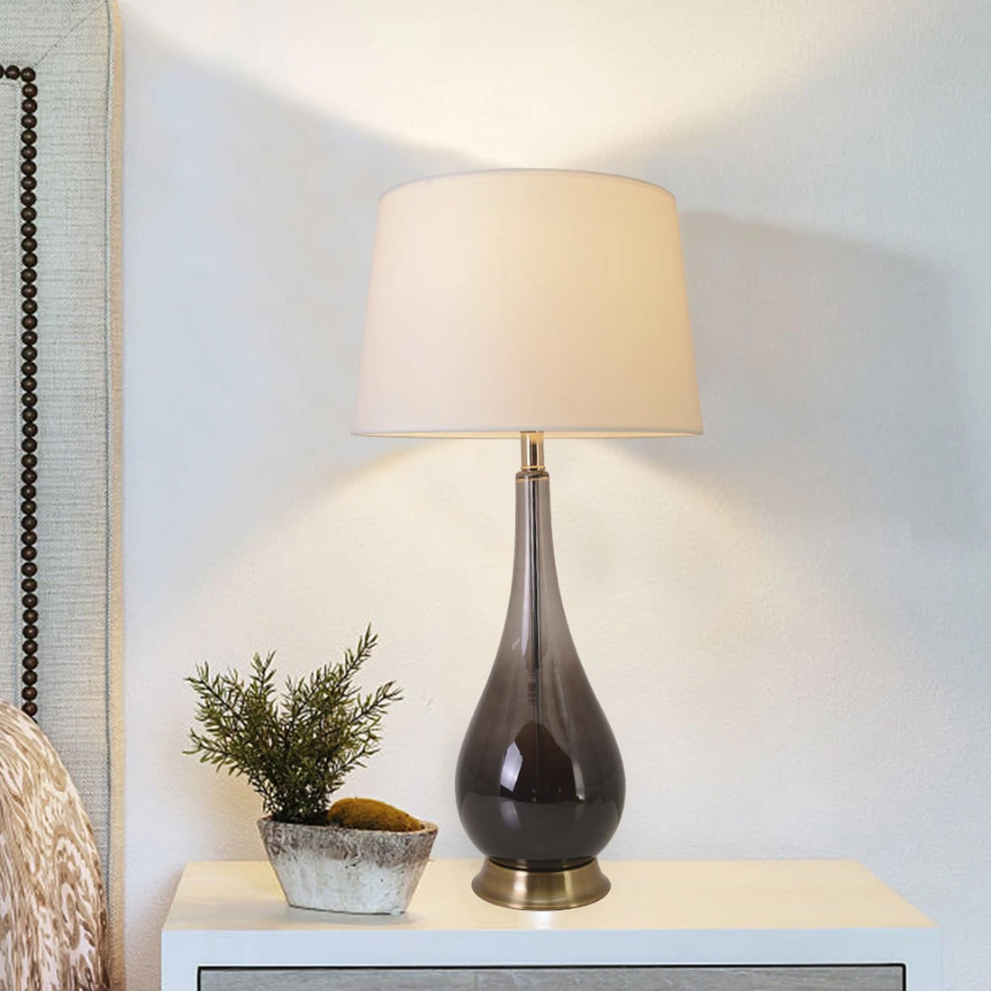 grey ombre glass table lamp