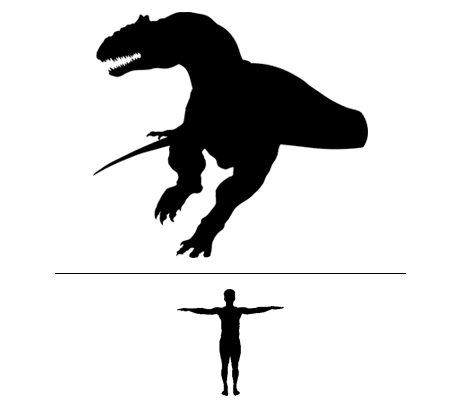 مقياس Carcharodontosaurus ديناصور للإنسان