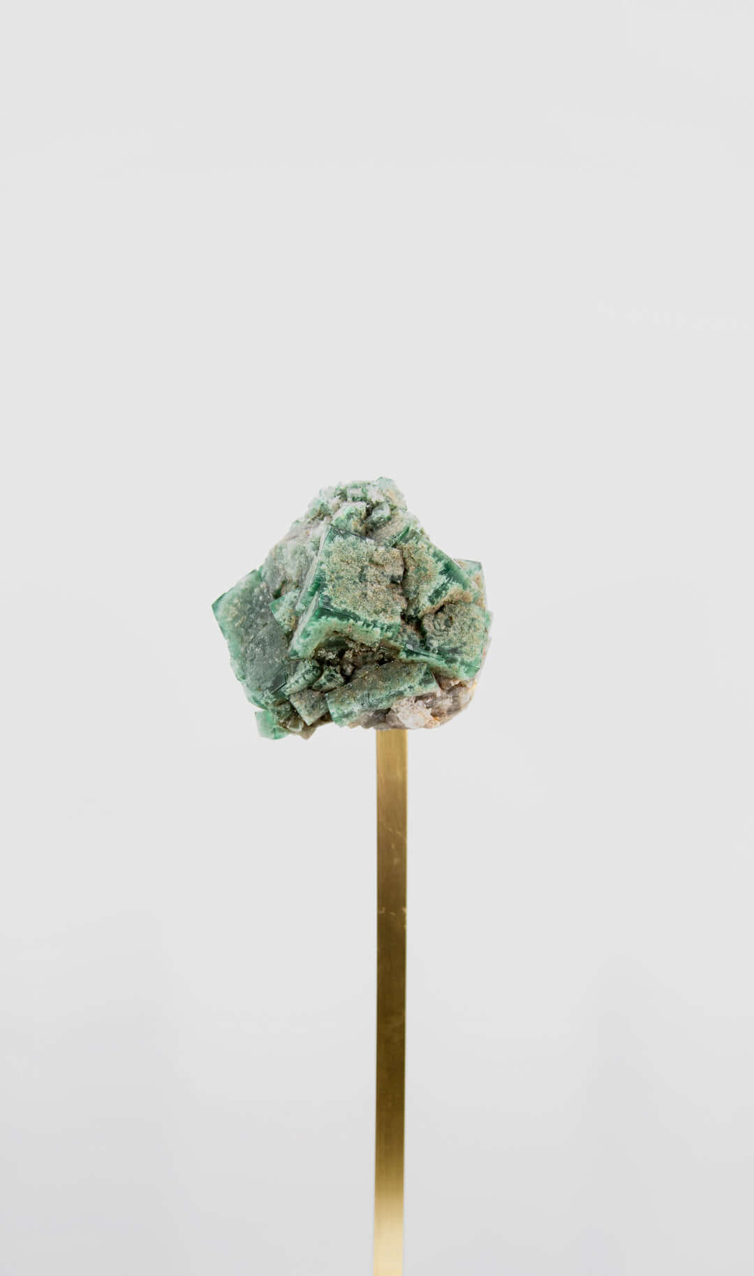 A beautiful Green British Fluorite on Brass Stand Series