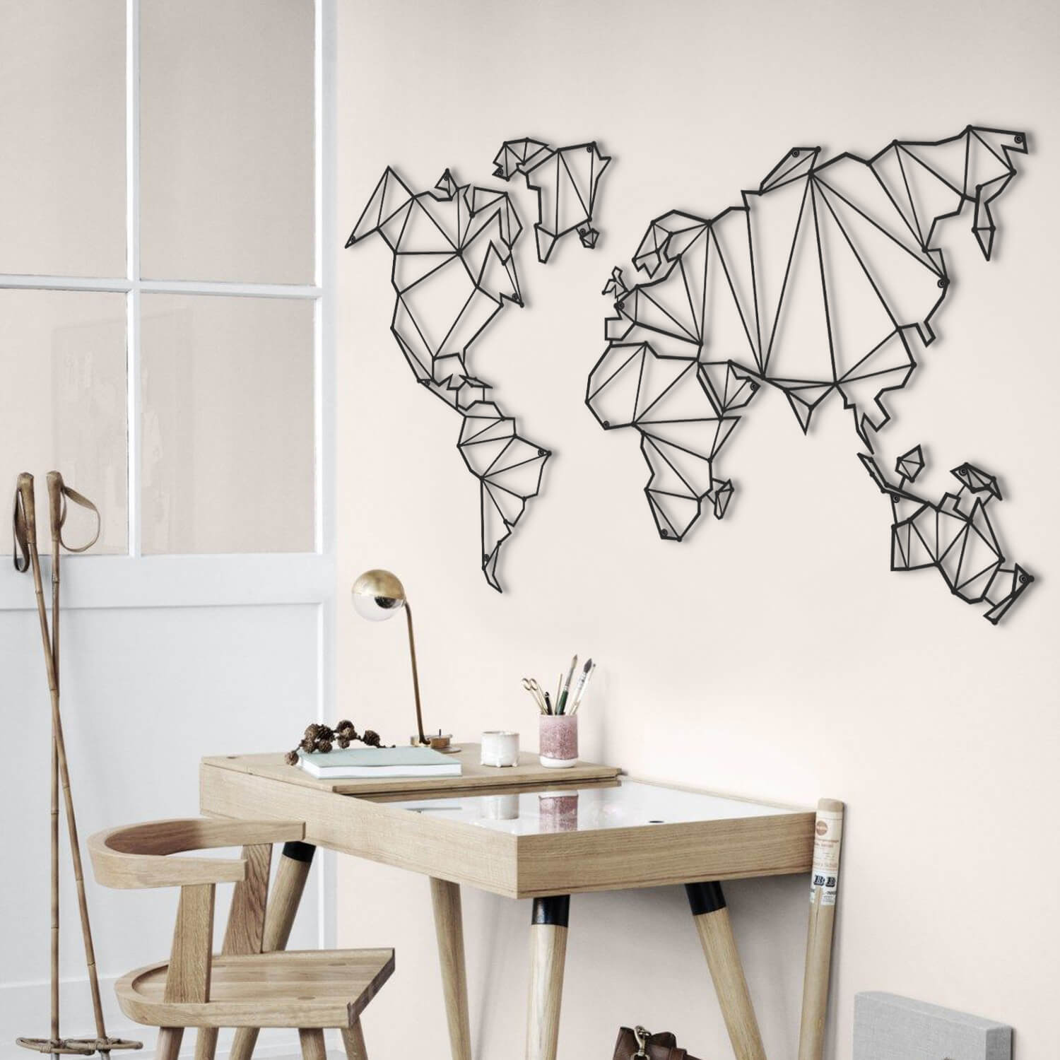 Metal World Map Photo Holder Wall Art Hencely Home Decor