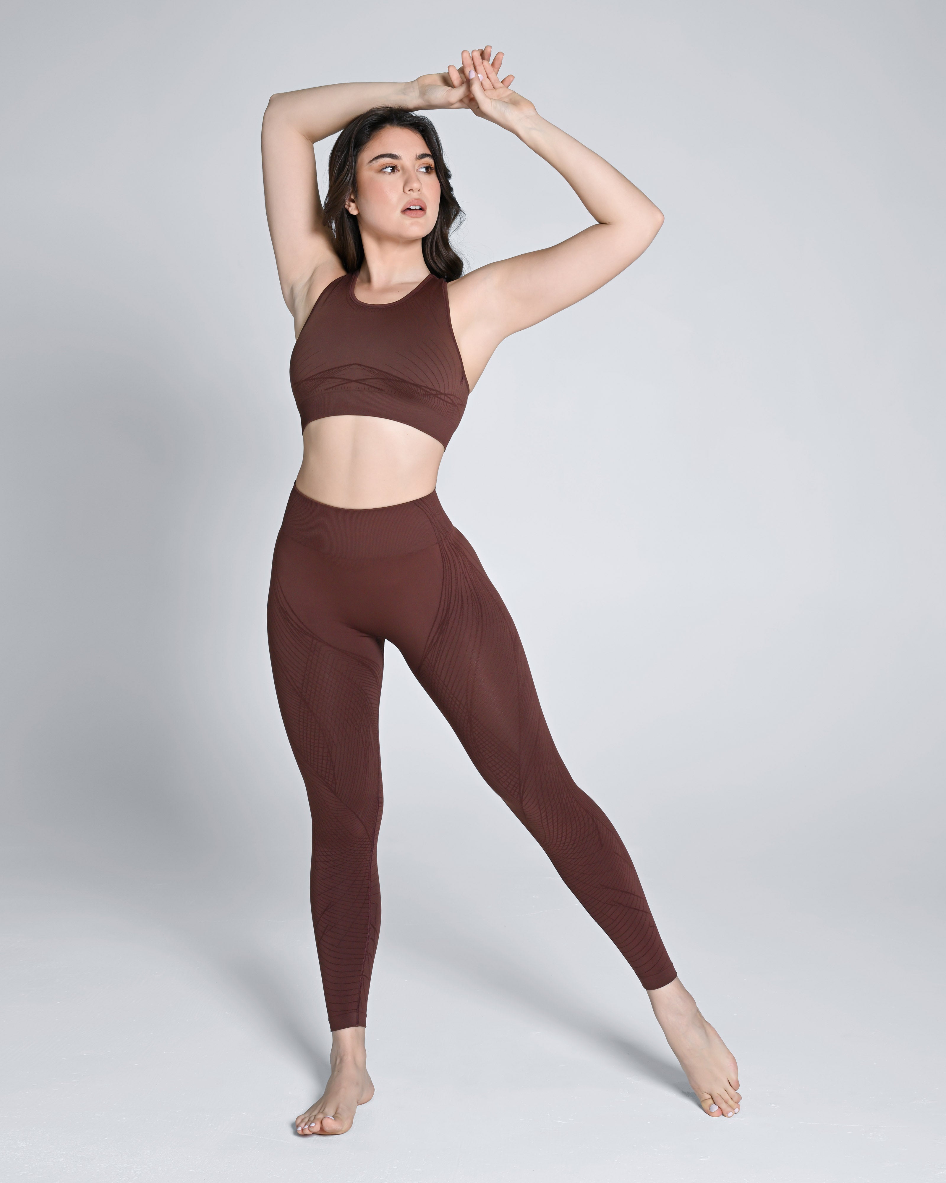 Workouts by Katya, Classic Ribbed Cropped Leggings in Camel Tan, Women's  Large
