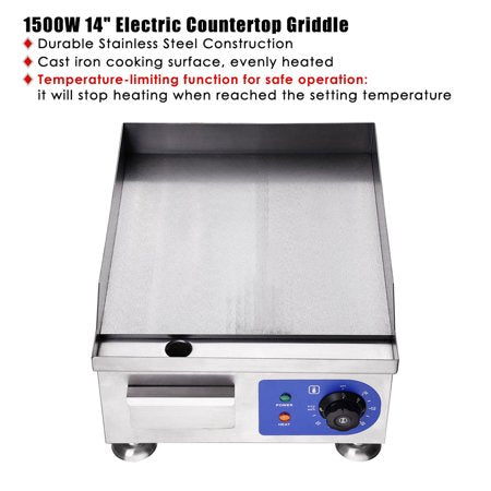 Commercial Electric Griddle 1500w Luckyshoptreasure Ca