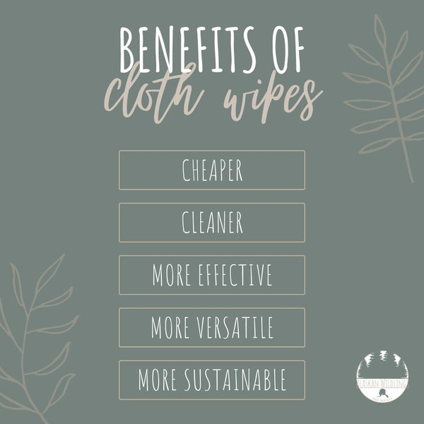 List of benefits for cloth diapering.