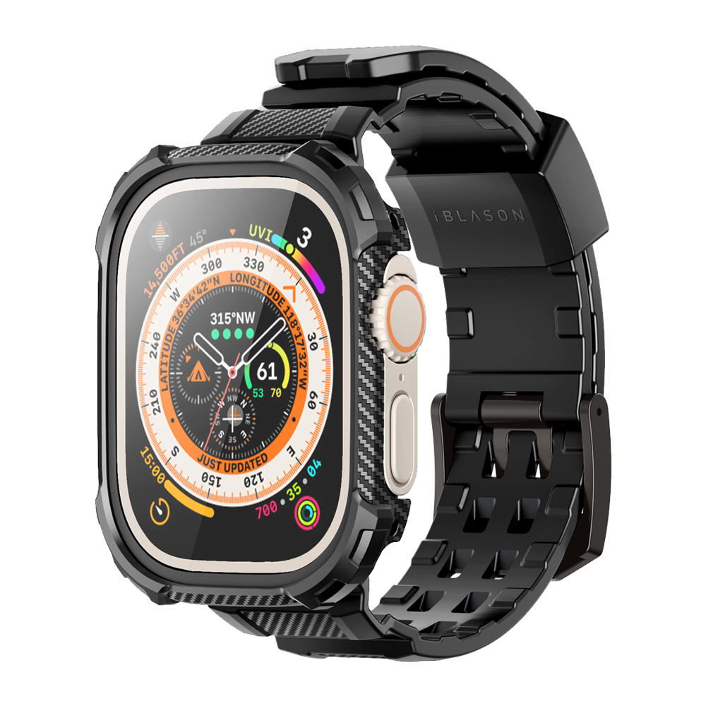 Apple Watch Ultra 49mm Armorbox Case with Tempered Glass Screen Protectors (Open-Box) - Black