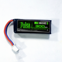 Pulse 300mAh 50C 7.4V 2S Lipo Battery - JST-XH Connector