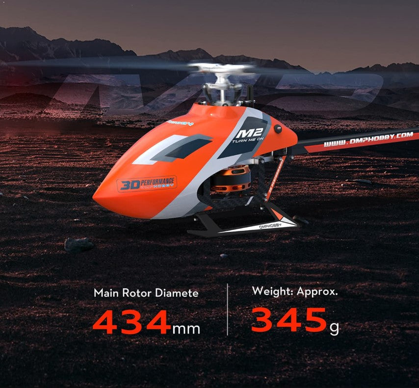 COMBO OMP M2 EVO Orange Helicopter - BNF – STOREHELIFILMS