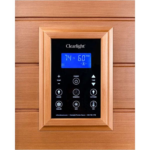 Clearlight Sanctuary 2 Full Spectrum Two Person Infrared Sauna 2-FS Keypad Controller View
