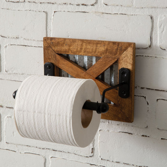 Rustic White Farmhouse Paper Towel Holder