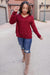 Cozy Cropped Sweater in Cranberry