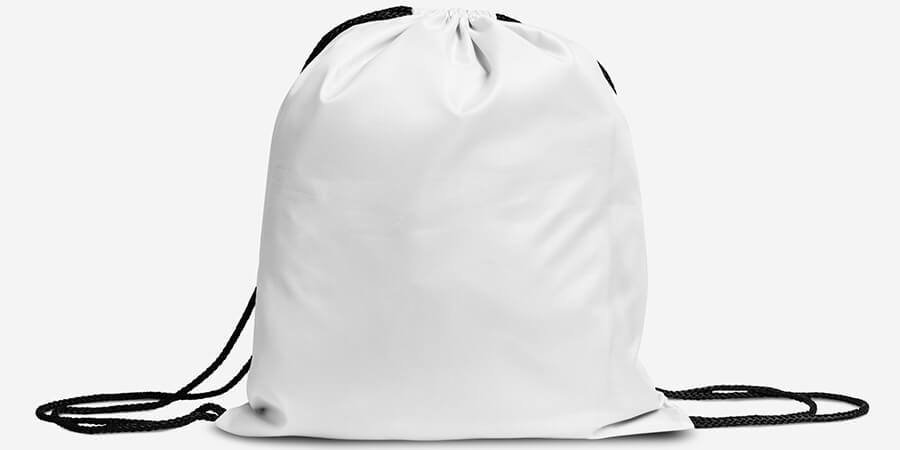 White nylon Drawstring Bag | Pakapalooza