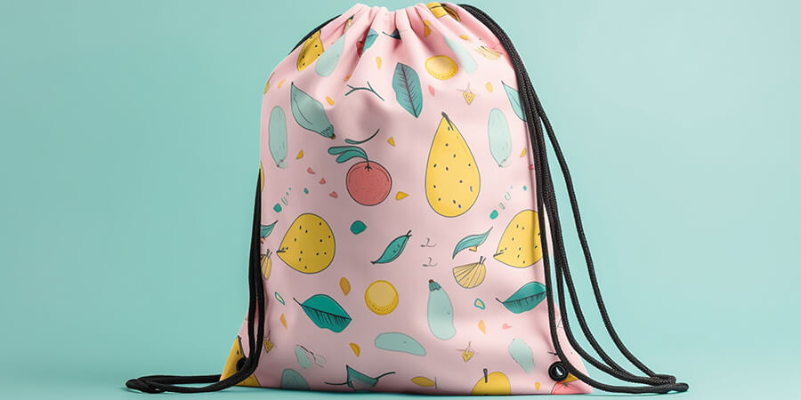 Drawstring bag with fruit decoration | Pakapalooza