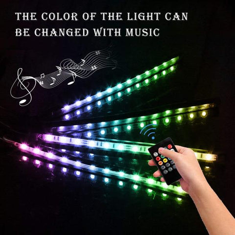 50 Off Car Interior Lights 4pcs 48 Led Wireless Remote Control Multicolor Music Interior Strip Lights