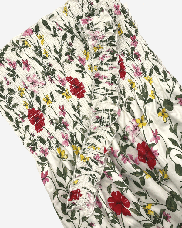 Colorful Red Botanical Floral Fabric
